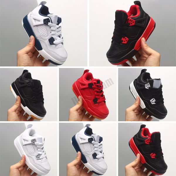 

shoes 4 kids basketball shoes children outdoor sports shoes red chicago boy girls 4s athletic sneakers, Black