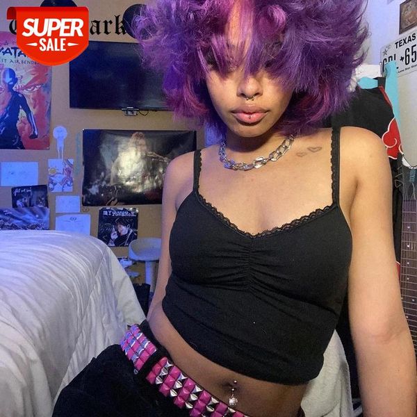 

goth dark gothic punk grunge black camis mall goth emo e-girl bodycon women crop backless alternative clothing sleeveless #qw6c, White