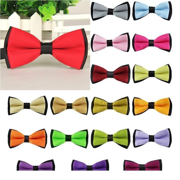 

boys classi ashion wedding party school kids bowtie satin gift silk multicolor adjust neck bow tie style new qylxwo, Black;gray