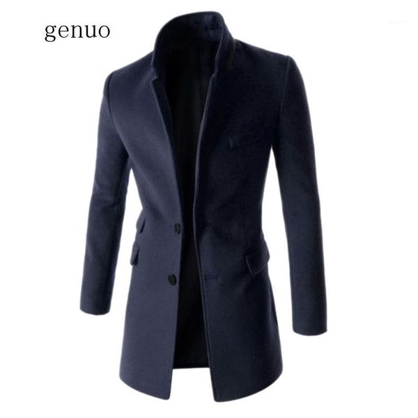 

mens overcoat men mid long slim trench coat men solid trench slim fit business coat1, Tan;black