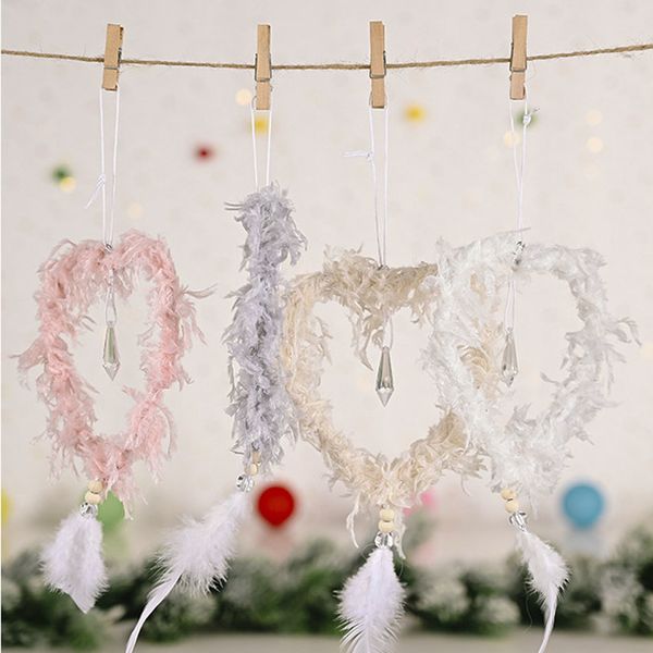 

christmas decorations hanging ornament creative feather star heart tree pendant owf662