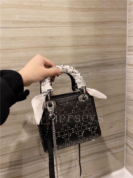 

luxury designer silk dai fei diamond crystal three-grid rhinestone tote shopping bag mini shoulder messenger bag small squa
