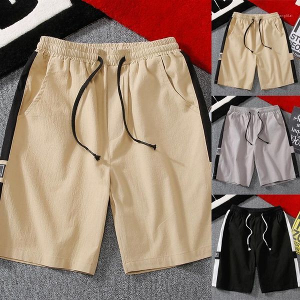 

men's summer new simple fashion belt shorts fashionable pure color shorts1, White;black