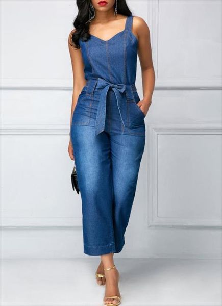 

solid fashion plus size jumpsuits romper denim office lady overalls for women spaghetti strap sleeveless outerwear, Black;white