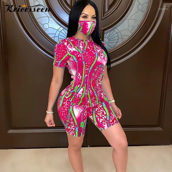 

kricesseen chic printed two piece shorts set with cover women short sleeve o neck and shorts suits matching set outfits1, Gray