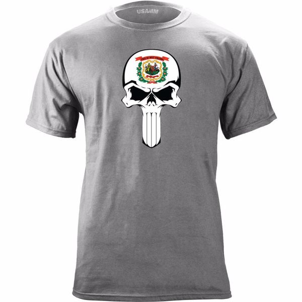 

sport 2019 new fashion men summer o-neck original west virginia state flag skull make your own t shirt great discount cotton tee
