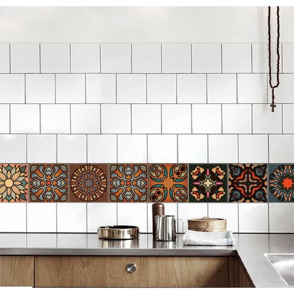 

arabic retro tiles stickers pvc vinyl waterproof self adhesive wall sticker for kitchen bathroom vintage wallpaper contact paper f wmtqsk