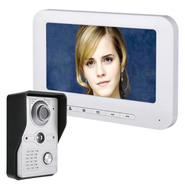 

mountainone 7'' lcd wired video door phone visual video intercom speakerphone intercom system with waterproof outdoor ir camera1