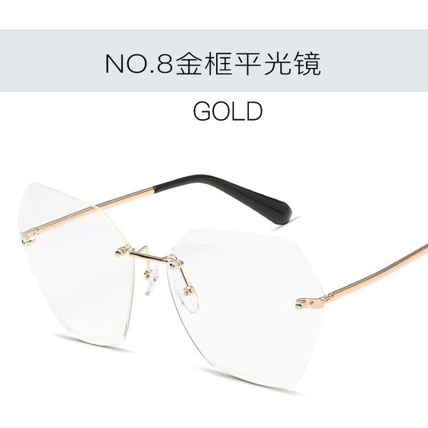 

sunglasses women rimless glasses fashion goggle, White;black