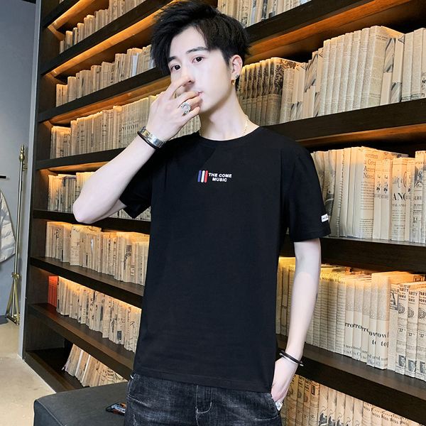 

short sleeve t-shirt 2021 summer new white men's base shirt, White;black