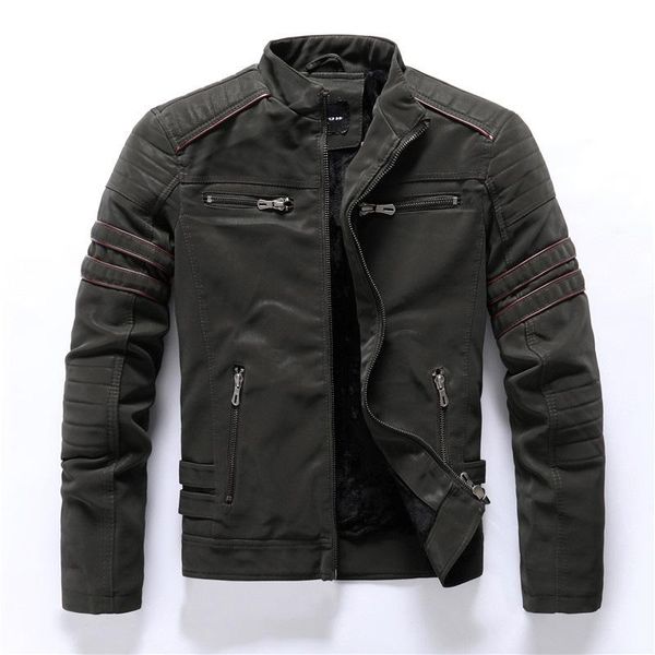 

men's leather jackets autumn casual motorcycle jacket fashion stand collar pu jacket biker leather coats, Black
