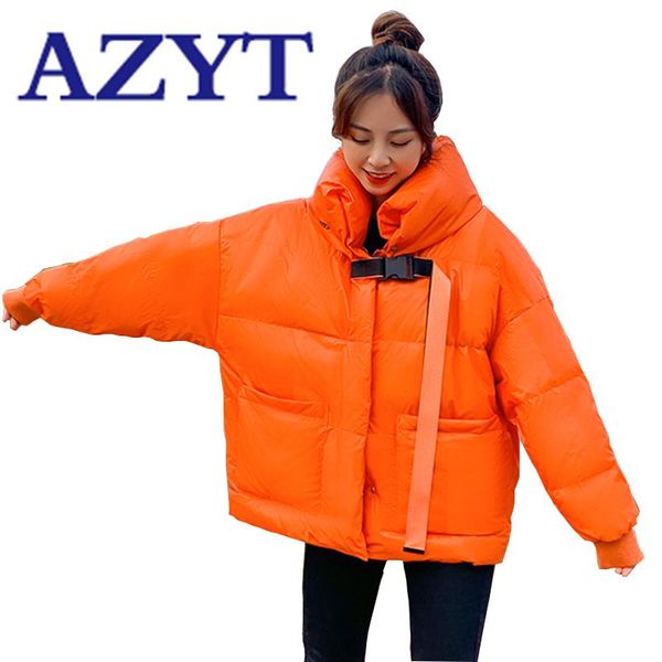 

azyt oversized loose women's winter jacket 2021 korean casual thicken down cotton parkas women winter warm down jacket female, Black