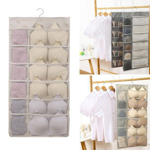 

double-sided storage oxford cloth organizer underwear storage bag sock bag sturdy durable closet space saving1