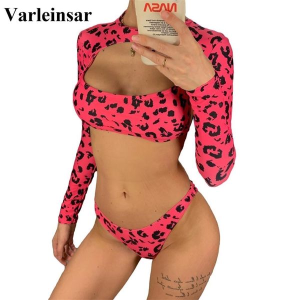 

new green long sleeve bikini women swimwear female swimsuit three-pieces bikini set bather bathing suit swim v1016g t200509, White;black