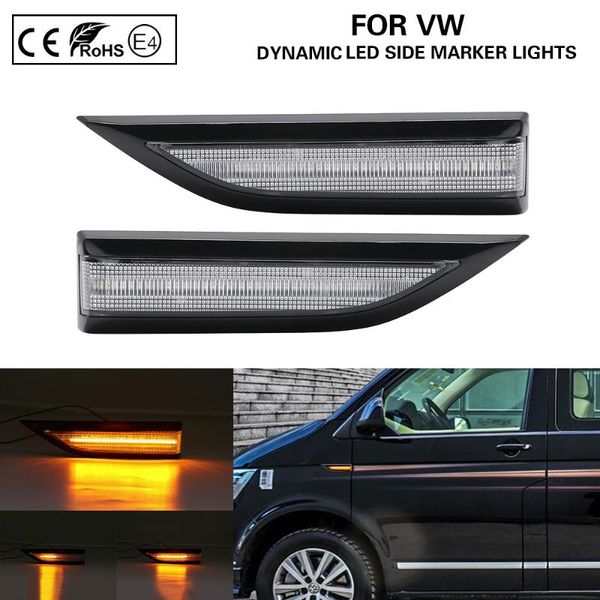 

2x clear dynamic измельчитель led лампы бокового габаритного света сигнала поворота для vw t6 2020