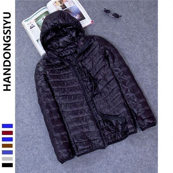 

2020 new lightweight down jacket hooded winter coat oversize men's wear, Black