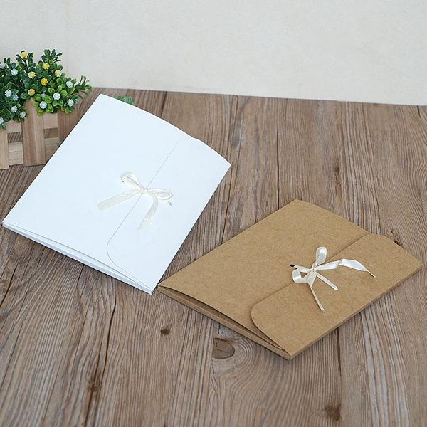

vintage white/kraft birthday/wedding kraft envelope postcard p/silk scarf storage box 10pieces/lot.