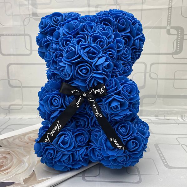 

dhl rose teddy bear new valentines day gift 25cm flower bear artificial decoration christmas gift for women valentines gift