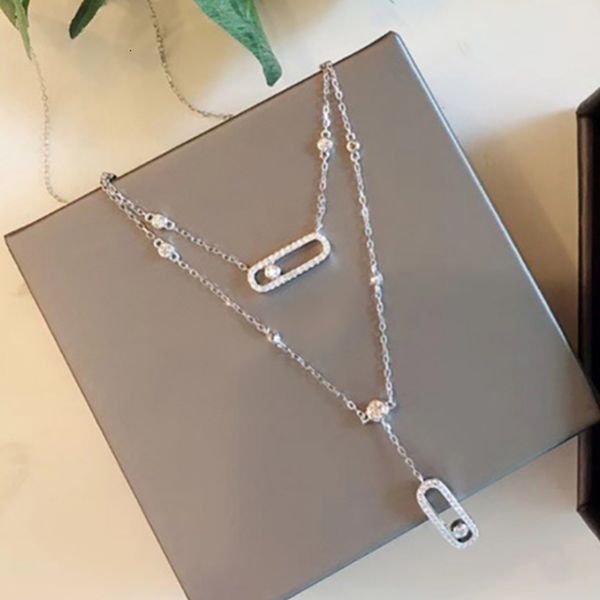 

brand pure 925 sterling silver qualit beach necklace slide stone drop pendants move stone design summer neckalce jewelry y0126