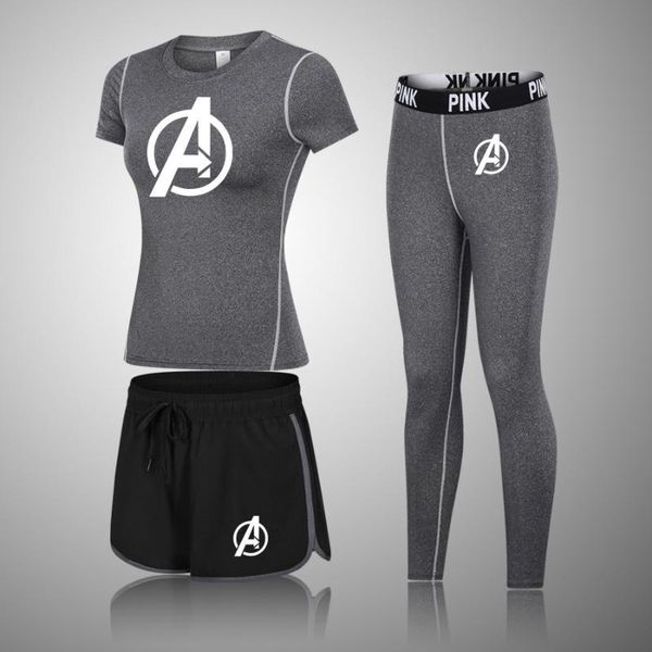 

3 pieces set women yoga fitness set the yoga pants leggings breathable shirts sports tracksuits women gym, White;red