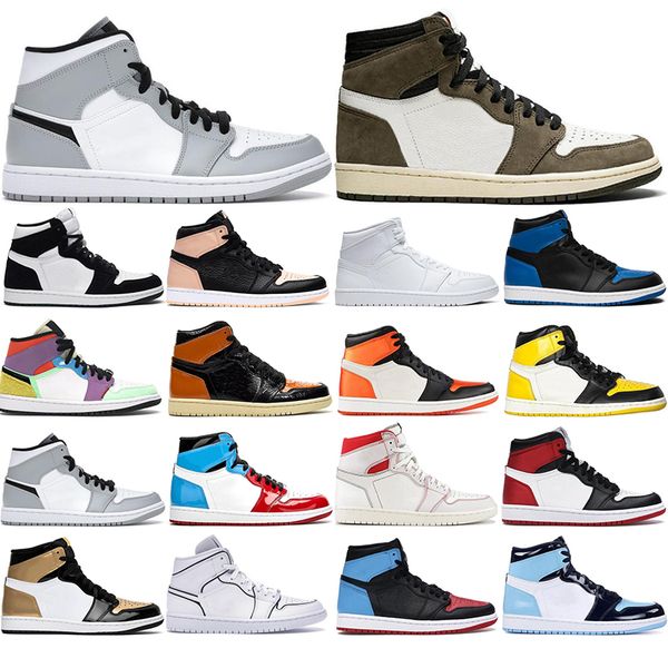 

jumpman 1 high og womens mens basketball shoes 1s bio hack dark mocha black gold satin-snake tie dye fearless trainers sneakers eur 36-46