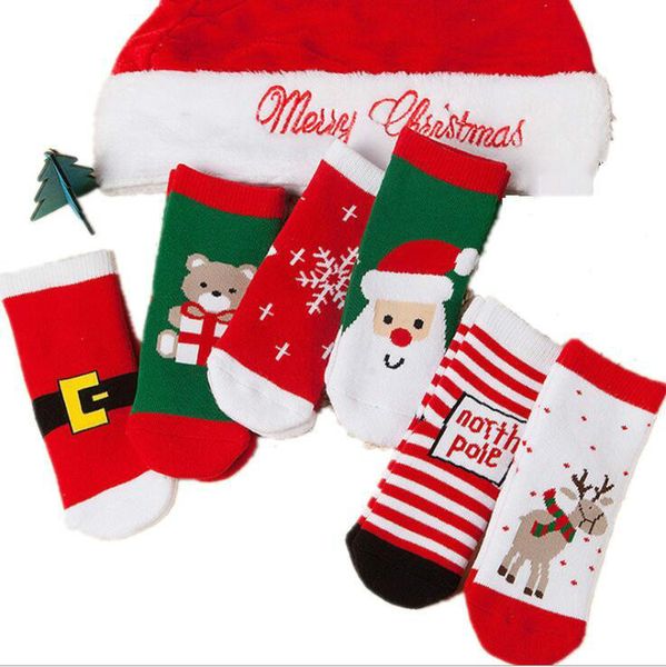 

1-3 years old cotton spring winter autumn baby girls boys kids socks children striped terry snowflake elk santa claus christmas bear