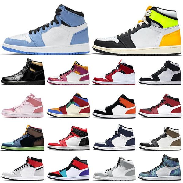 

with box jumpman 1s mens basketball shoes 1 high og university blue volt gold unc obsidian twist women sneakers trainers