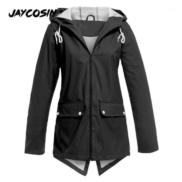 

jaycosin women light solid outdoor jacket plus size s-5xl waterproof thicken overcoat tuxedo lady windproof sportswear fashion1, Black;brown