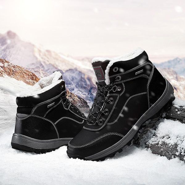 

boots classic comfortable men casual shoes genuine leather thick with short motorcycle shoes1, Black