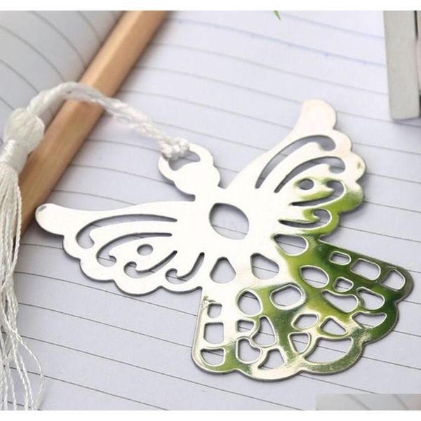 

angel tassel stainless steel bookmark school supplies page holder with gift box