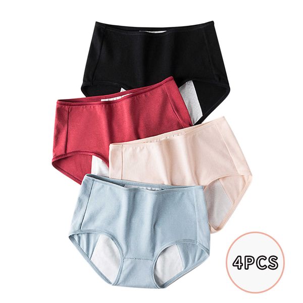 

solid color patchwork panties knickers menstrual women's underwear women, Black;pink