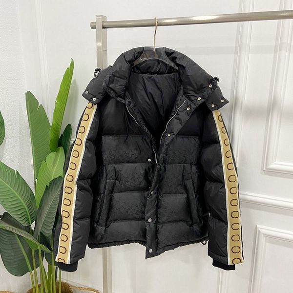 

men fashion down coat winter mens jackets long sleeve letter printed with hooded down men women fashion clothing parkas, Black