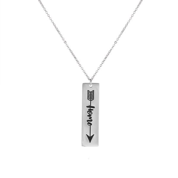 

factorye8khnecklace new 2020 design stainless zdm004 selling steel custom engrave charm necklace valentine's day gift