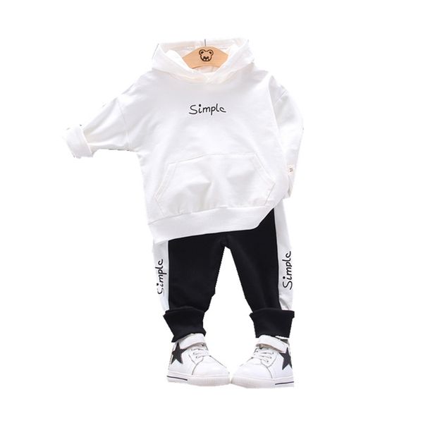 

2020 spring autumn children toddler baby boys girls clothes hoodies pants 2pcs/set outfit infant kids casual clothing tracksuits lj200826, White