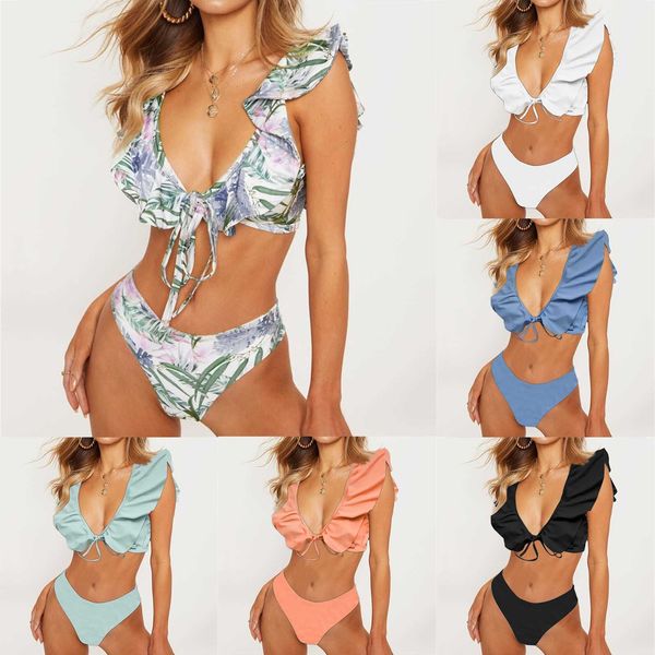 

women's bikini bandage split low waist swimsuit summer beach vacation suit s-xl brazilian swimwear, White;black