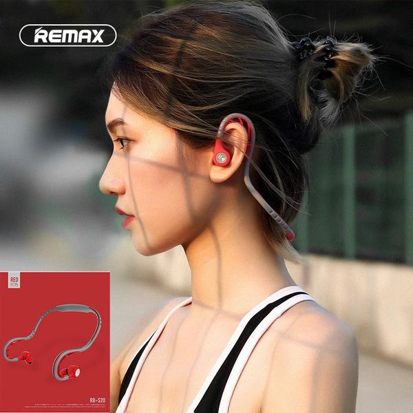 

remax rb-s20 neck-mounted wireless bluetooth sports headphones with mic noise reduction ipx4 waterproof music headphones