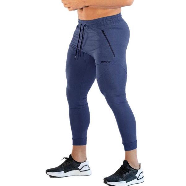 

men's pants yemeke mens joggers sweatpants running sport cotton skinny gym fitness sportswear trousers male training track, Black