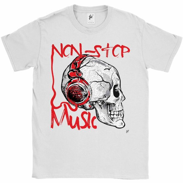 

sport music love non smusic headphone wearing skull gift present new men shirt 2019 men summer make shirts