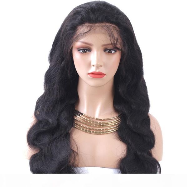 

full lace wig body wave hair 20inch 22inch 24inch for women with baby hair brazilian virgin hair lace wigs ing, Black;brown