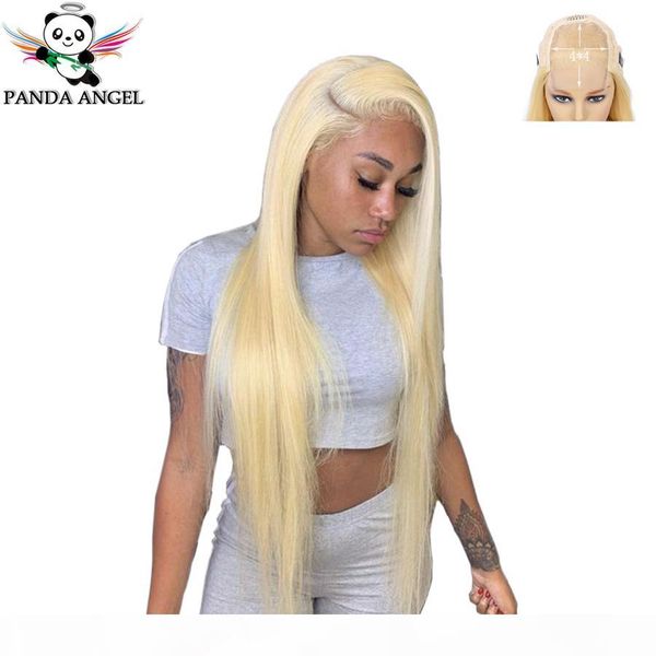 

4x4 blonde 613 lace wigs indian blonde straight lace closure wig pre plucked 150% remy 613 blonde human hair lace wigs panda, Black
