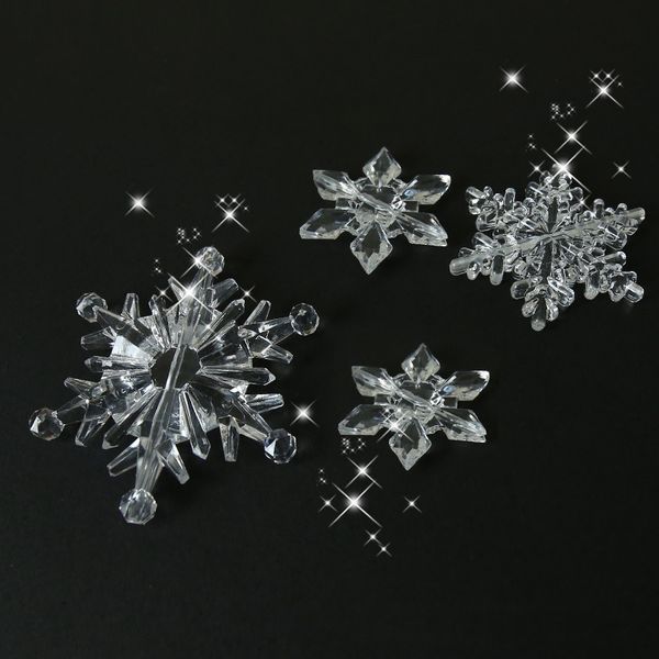 

10pcs/pack decorations for snowflake christmas tree ornaments hanging crystal acrylic diy bead curtain home decor
