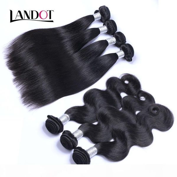 

15 bundles brazilian peruvian malaysian indian virgin hair body wave straight unprocessed brazilian human hair weave natural color extension, Black