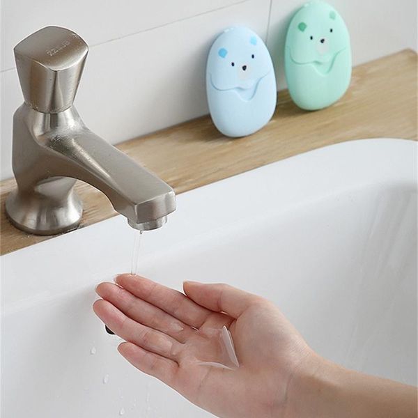 

50pcs/box travel portable disposable boxed soap paper outdoor travel soap paper scented bath wash hands mini paper soap