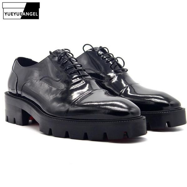 

new formal men dress shoes leather office party mens shoes black lace up thick platform male social shoe 5cm plus size us 4-11.5
