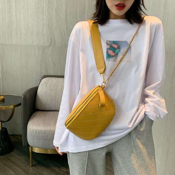 

dikizfly handbags 2020 women bags designer chains crossbody bag fashion saddle waist bag small female shoulder bags