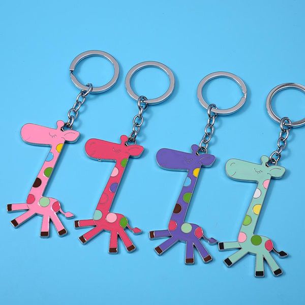 

keychains car giraffe keychain creative key ring cute chain, Silver