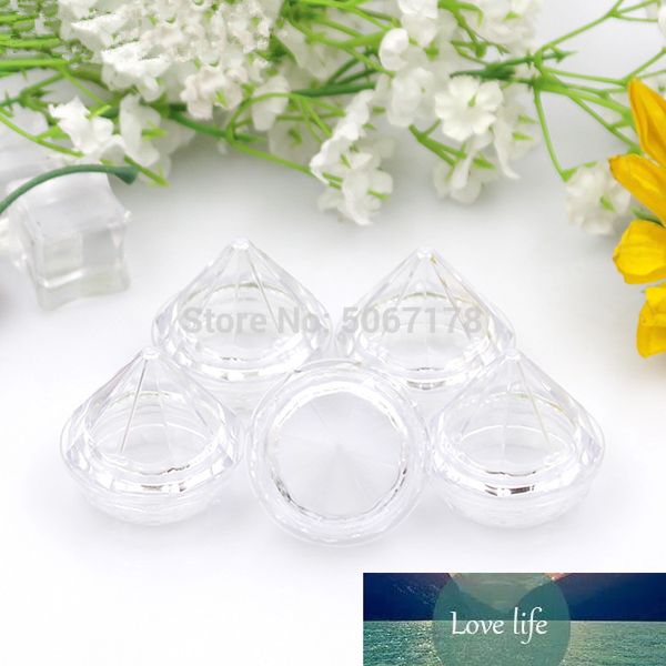 50 / pcs 5g claro cosmético jarro vazio pote caixa de creme de diamante caixa de sombra face creme recipiente mini frascos recarregáveis