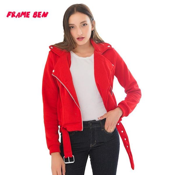 

frame ben pu jacket women fashion bright colors motorcycle coat streetwear soft short faux leather biker jacket female, Black;brown