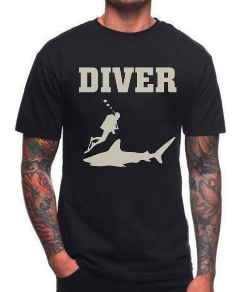 

2020 diver t shirt shark fish scuba diver sea birthday present snorkle flippers tee shirt sport hooded sweatshirt hoodie