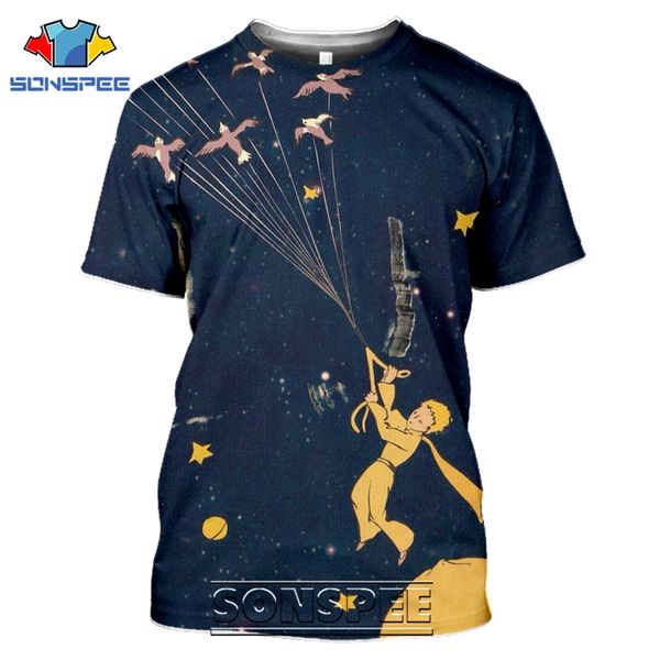 

the little prince cartoon movie rose 3d print shirts humor hippie graphic men clothing